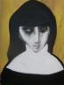 nun on yellow background